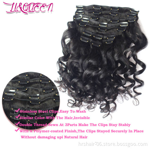 Aliexpress Indian human hair extensions clip in coconut oil hair natural color loose wave hair